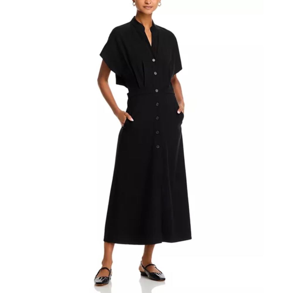 Vanessa Bruno Black Button-Front Midi Dress